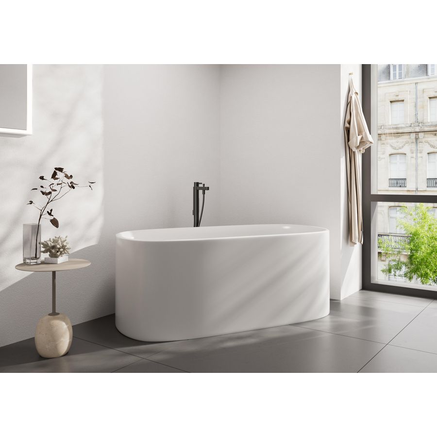 Vrijstaande badmengkraan opbouw Finoris Brushed Black Chrome