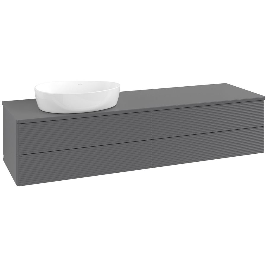 Wastafelonderkast Antao 1600x360x500mm Antr. Matt Lacquer L26150GK