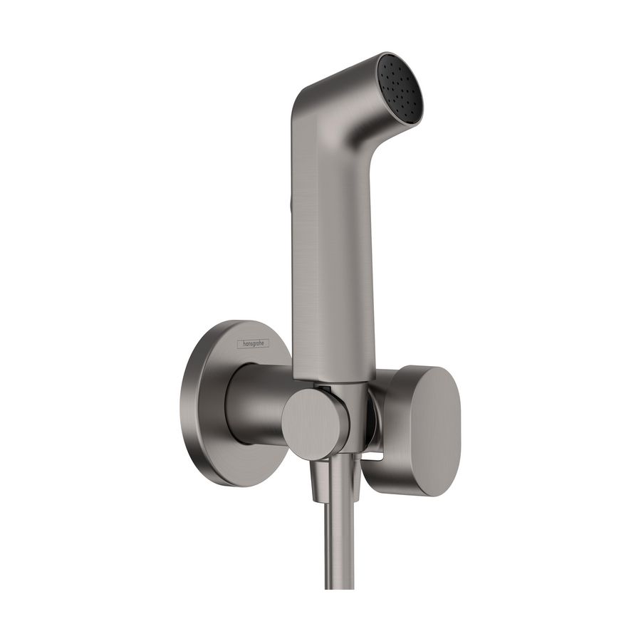 Koud water slang 1250mm/Port brushed black chrome Bidette