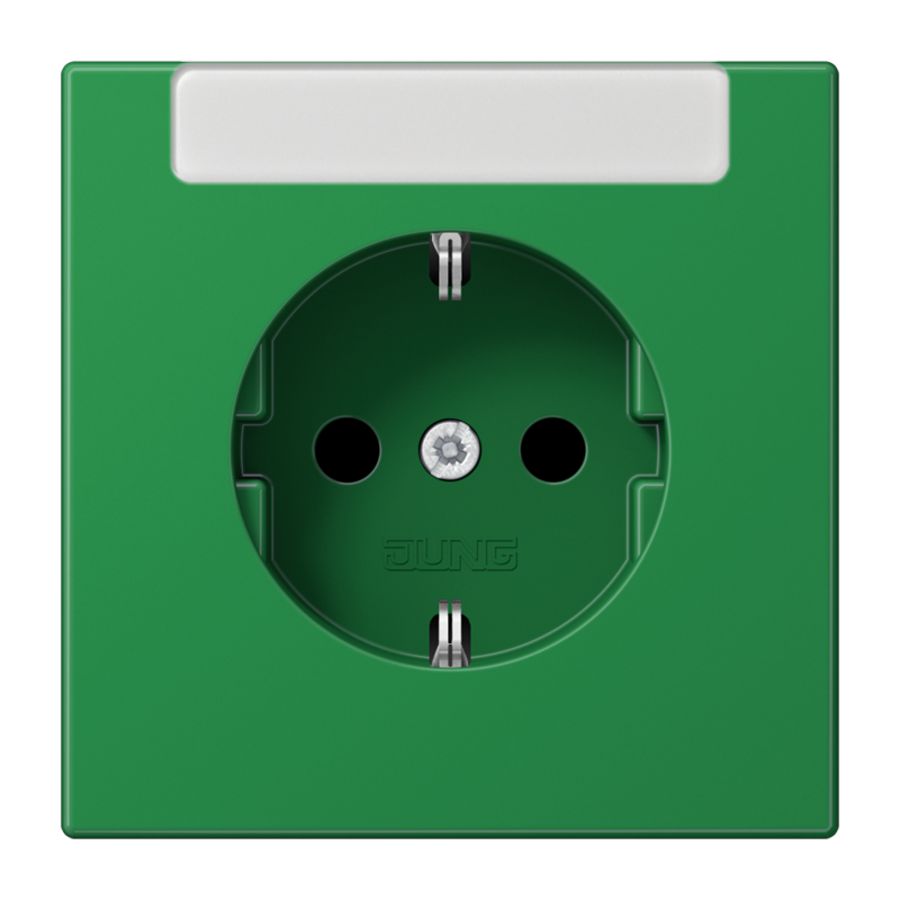 Wandcontactdoos groen met R/A ki.bev.&tekstvast LS990