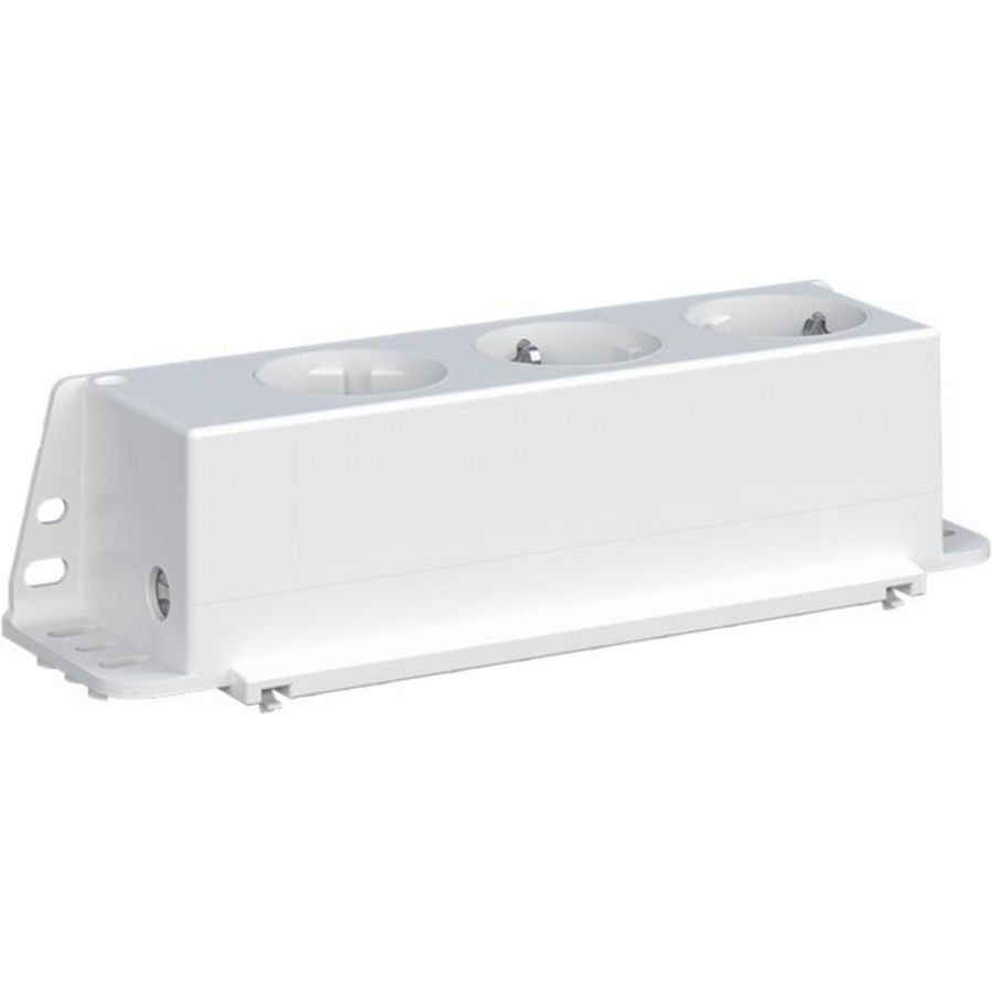 Stopcontact EURO tripple 230 VAC 120gr draaibaar