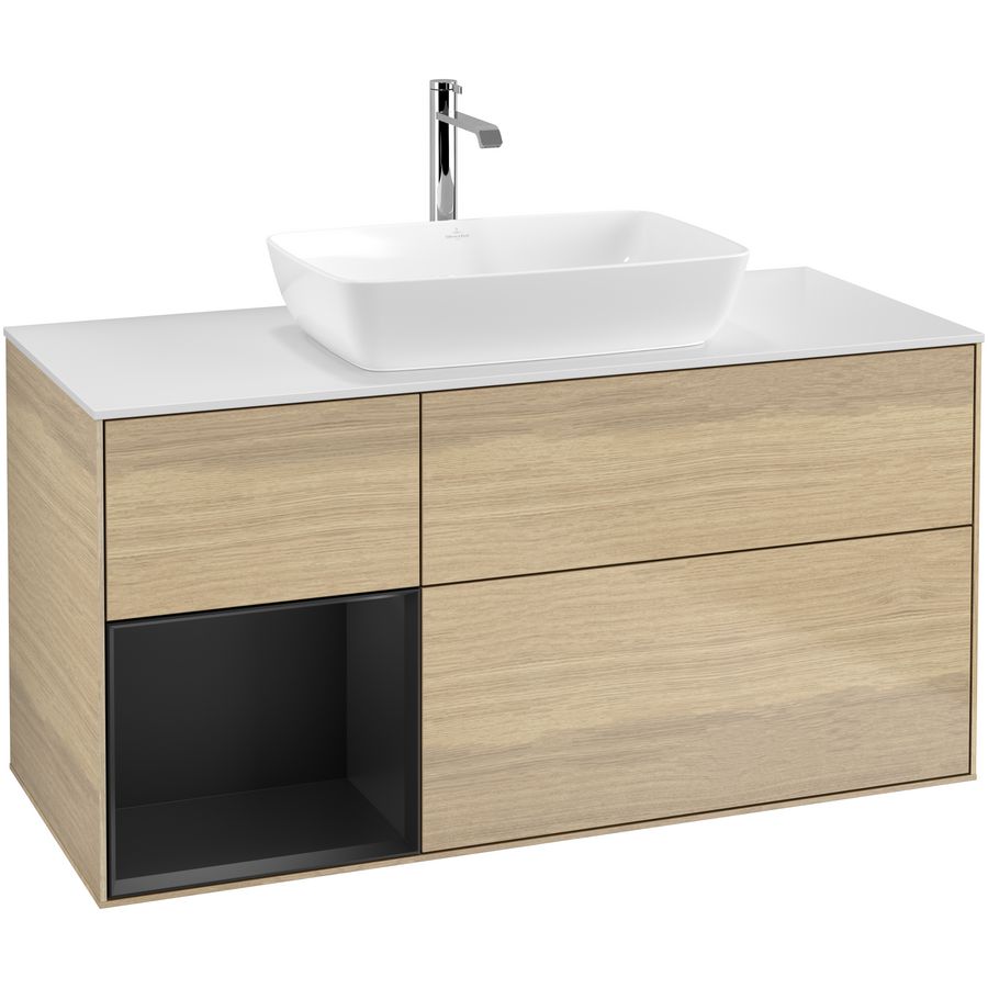 Wastafelonderkast Finion 1200x603x501mm Oak Veneer F821PDPC