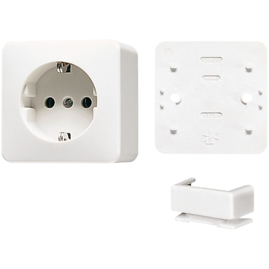 Wandcontactdoos a. wit met R/A Bundel AP6000