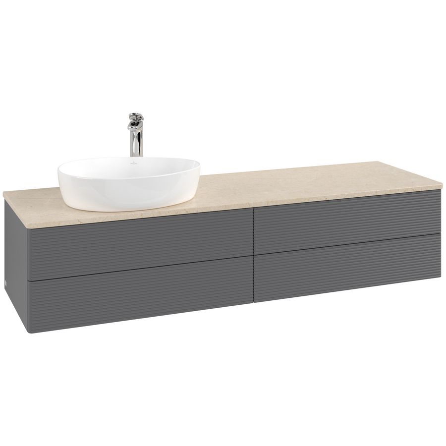 Wastafelonderkast Antao 1600x360x500mm Antr. Matt Lacquer L26153GK