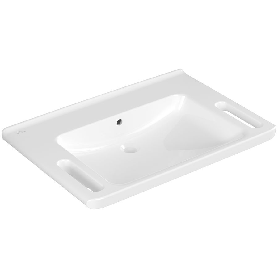 Rolstoelwastafel ViCare 800x550mm wit Alpin C+ AntiBac zonder kraangat met overloop