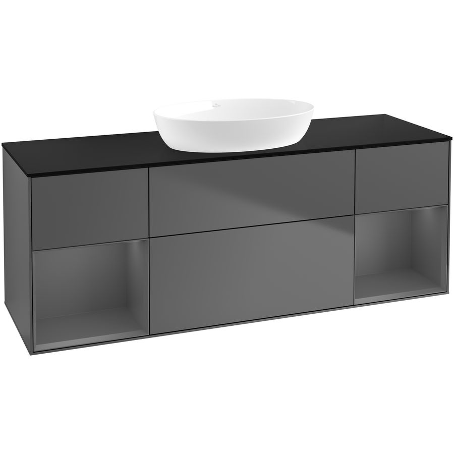 Wastafelonderkast Finion 1600x603x501mm Antr. Matt Lacquer GD02GKGK
