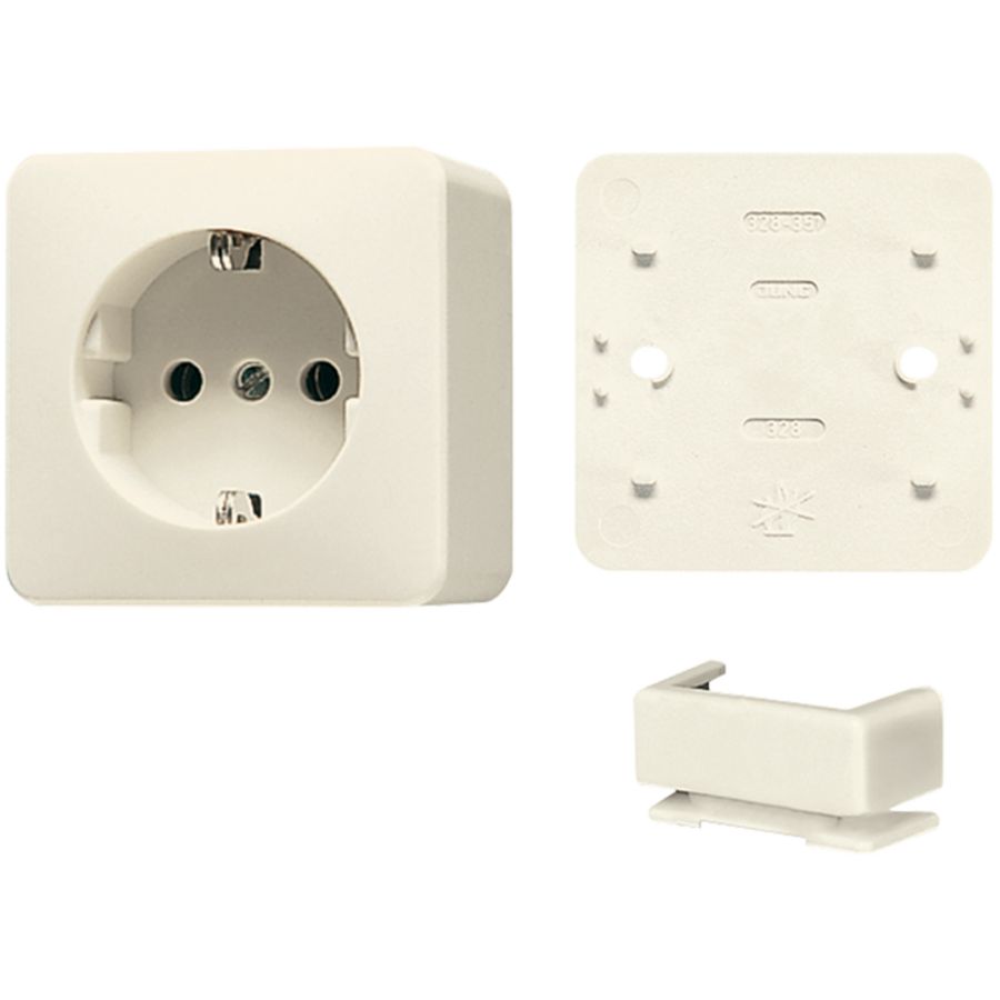 Wandcontactdoos wit met R/A Bundel AP6000
