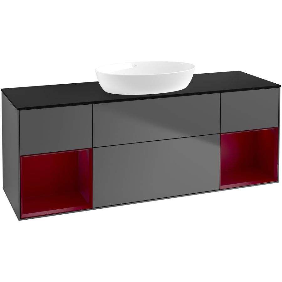 Wastafelonderkast Finion 1600x603x501mm Antr. Matt Lacquer GD02HBGK