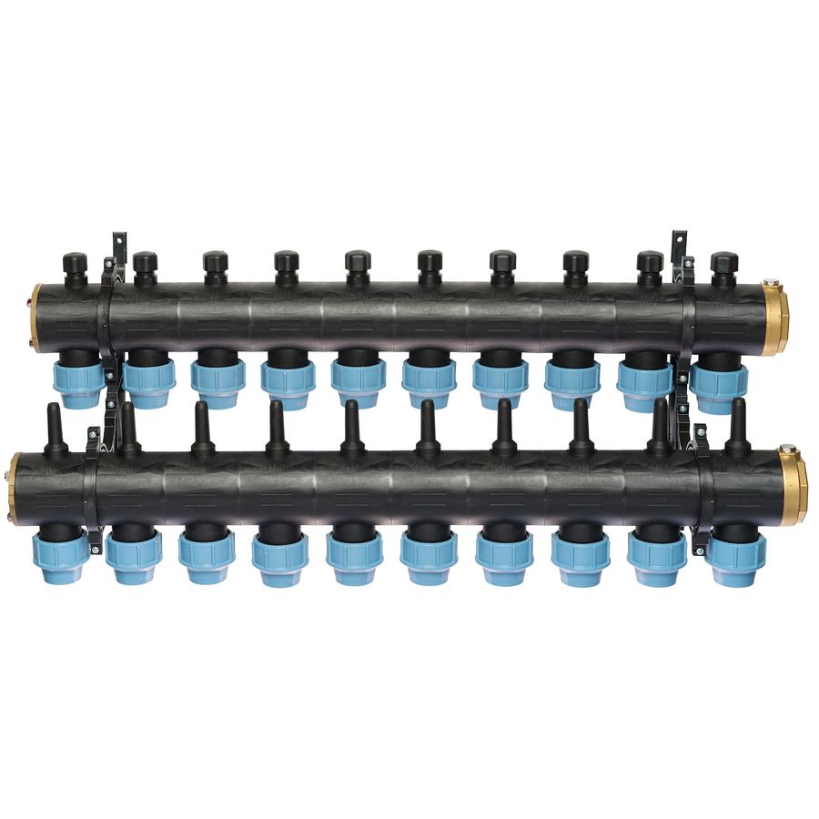Brineverdeler 4430 2 "kunststof + PE-koppeling 40mm 10-groepen