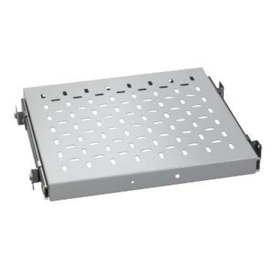 Uitschuifbaar geventileerd legbord 19" 1HE 1000mm RAL7