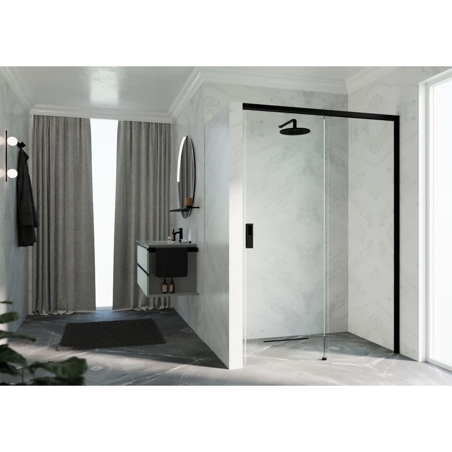 Opera 2PH schuifdeur 1500-1530x2000mm zwart helder RE v.nis