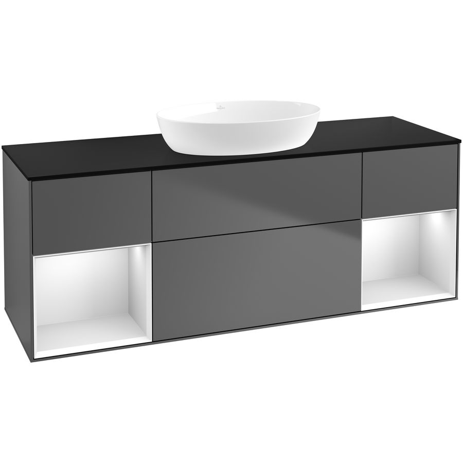 Wastafelonderkast Finion 1600x603x501mm Antr. Matt Lacquer GD02MTGK