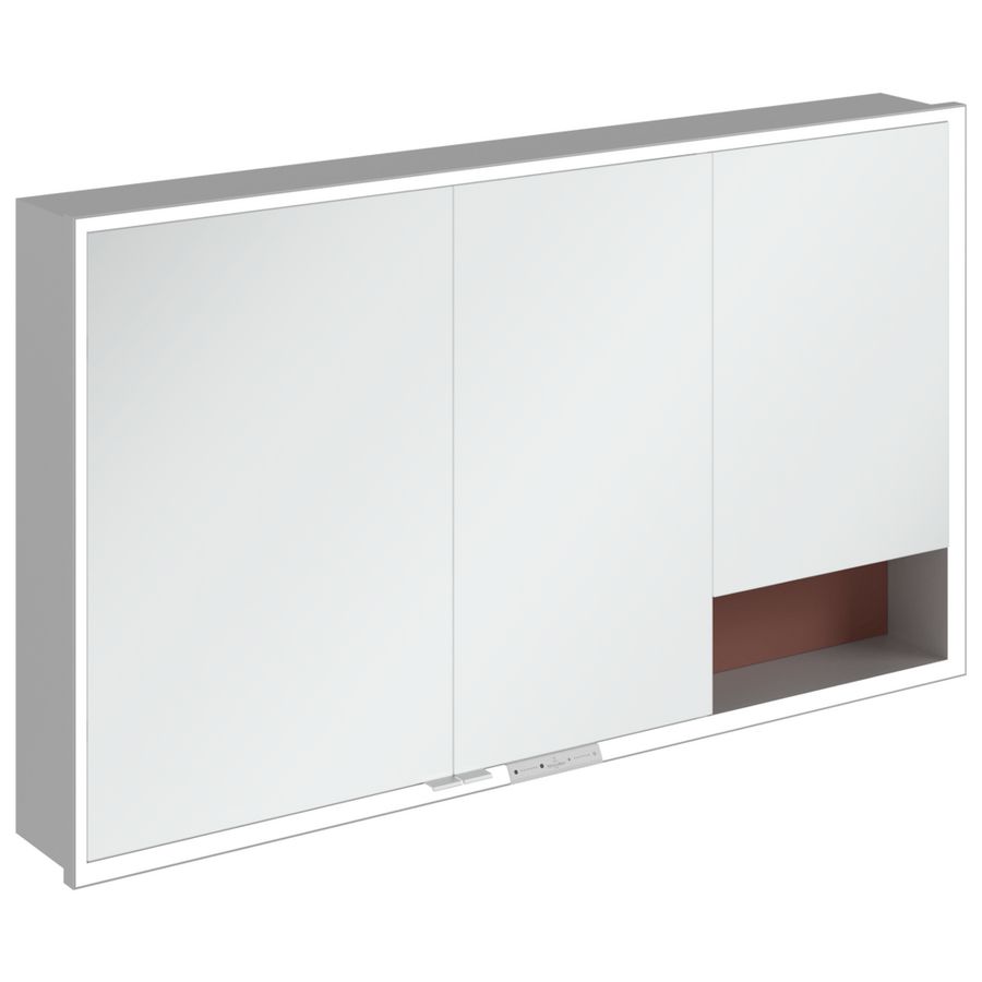 Inbouw-spiegelkast My View+ 1300x750x168mm Wine Red