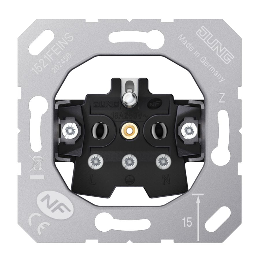 Wandcontactdoos inzet enkel met R/A Belg/Frans
