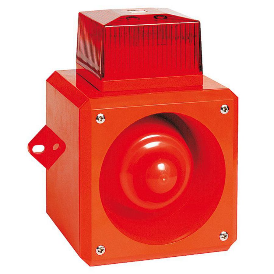 Signaalhoorn-flitslicht-combi AXL05 115 VAC rood