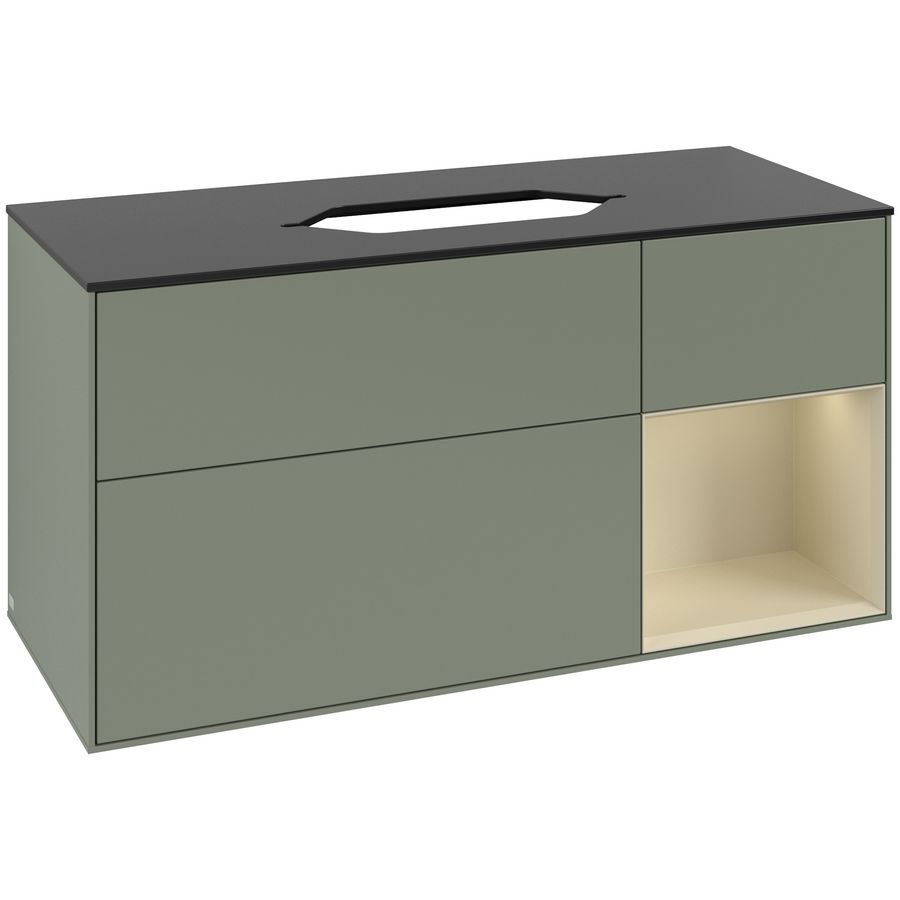 Wastafelonderkast Finion 1200x603x501mm Olive Matt Lacquer F712HJGM