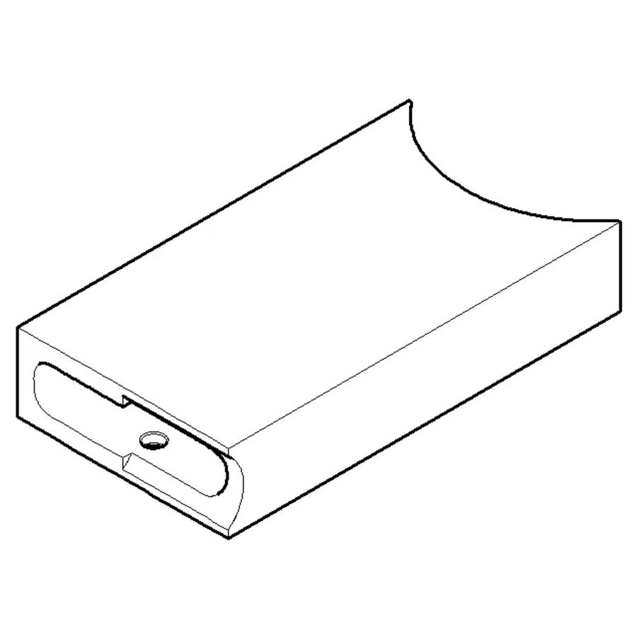 Uitloop 38x161x232mm Dark Platinum gebors.