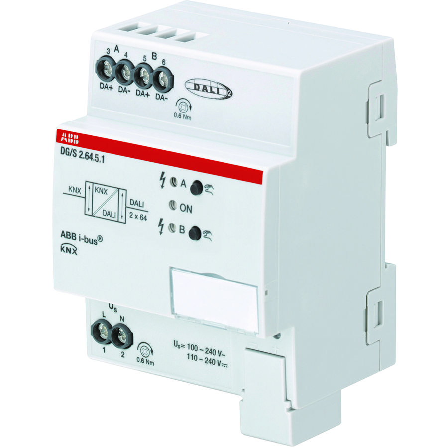 DALI Gateway Colour KNX 2-voudig 2x 64 ballasten