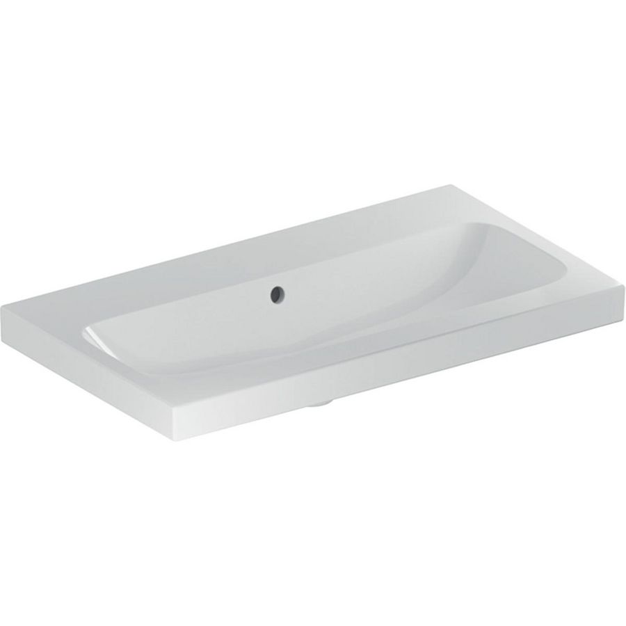 iCon Light wastafel 75x42cm z/kraangat m/overloop wit