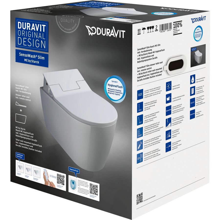 Wandcloset #631002 combipack SensoWash Slim ME by Starck 57cm wit incl. douchezitting