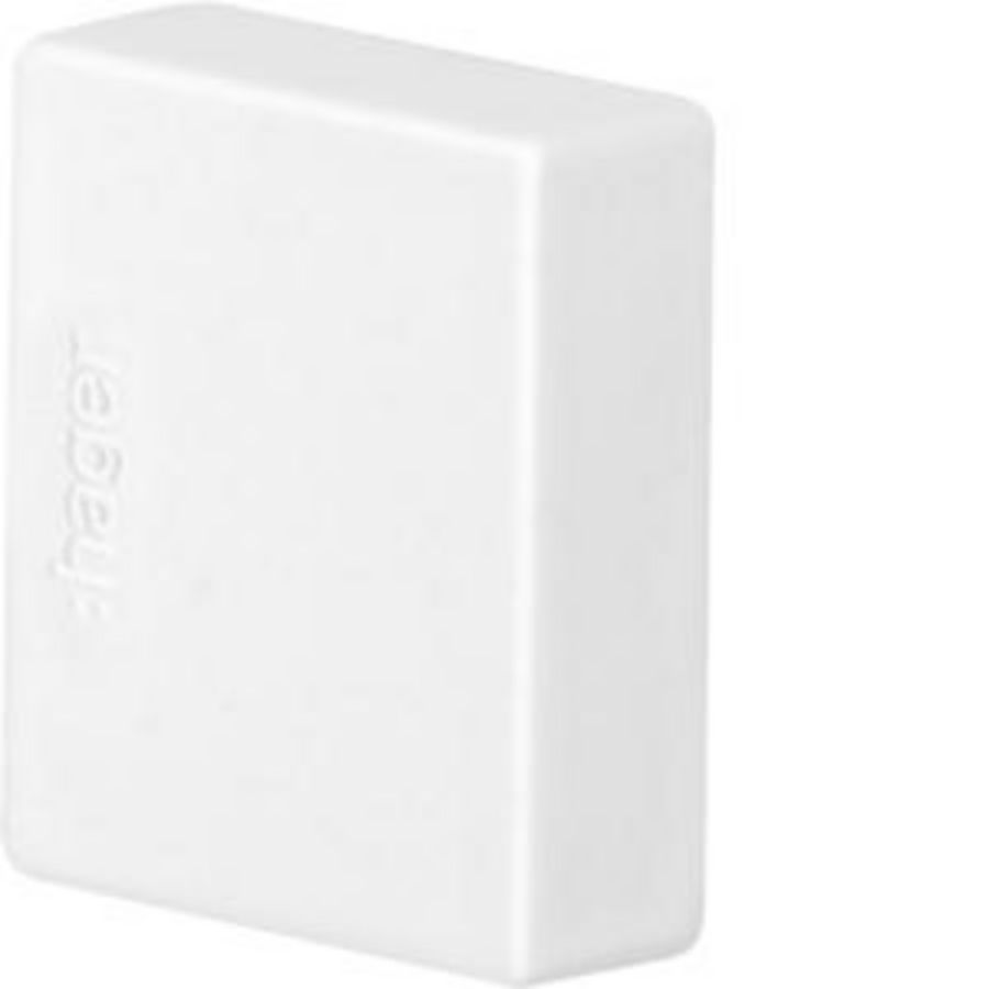 Eindplaat voor goot 20x20mm LF verkeerswit