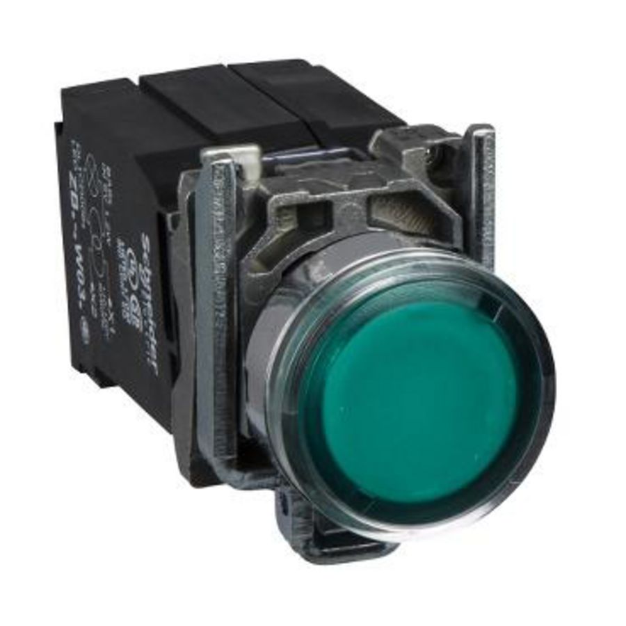 Drukknop Verlicht Verzonken terugv 22mm 120V 1NO + 1NC Gr