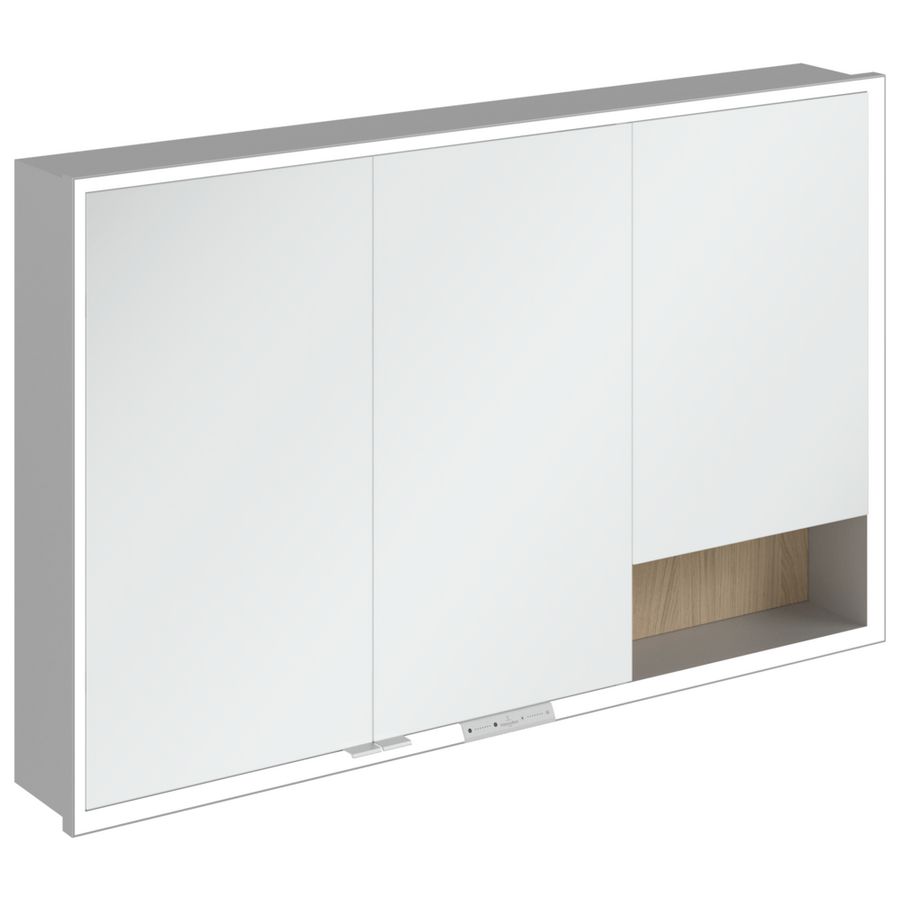 Inbouw-spiegelkast My View+ 1200x750x168mm Nordic Oak
