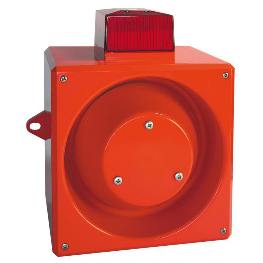 Signaalhoorn-flitslicht-combi AXL07 230 VAC rood