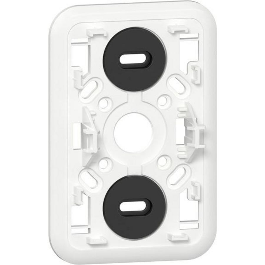 Montageplaat K/P25 2-v wandcontactdoos met randaarde / 2-v wandcontactdoos ongeaard zuiver wit