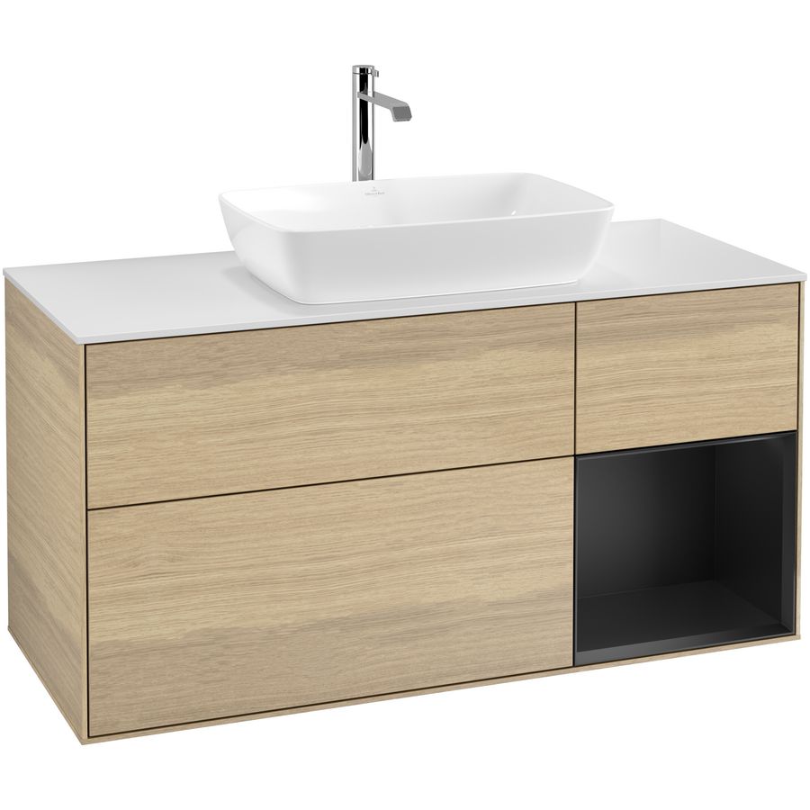 Wastafelonderkast Finion 1200x603x501mm Oak Veneer F831PDPC