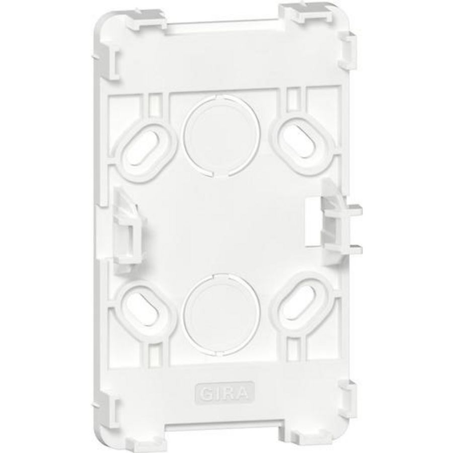 montageplaat 2-v wandcontactdoos met randaarde / 2-v wandcontactdoos z met randaarde Opbouw zuiver wit