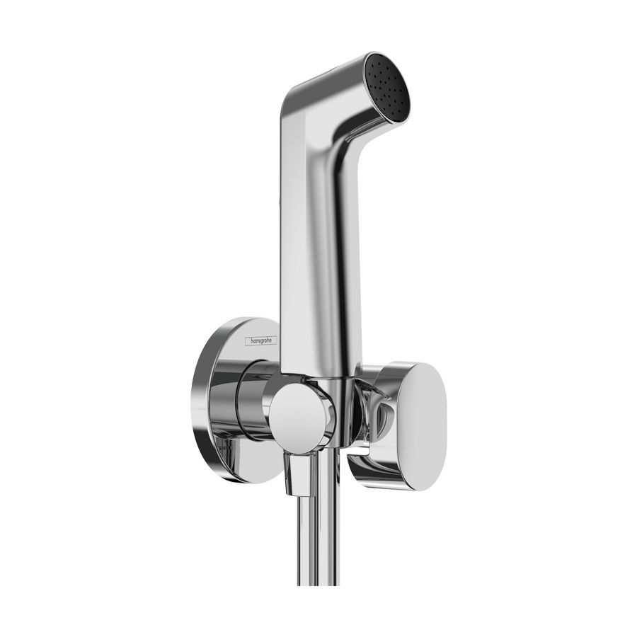Bidet handdouche 1 straalsoort koud water+douchehouder+slang 125cm chroom