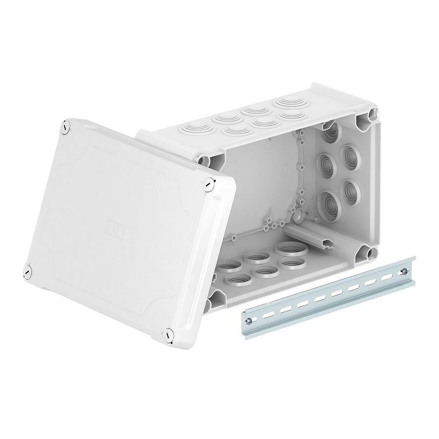 Kabeldoos met hoge deksel 285x201x139 polypr./polycarb. lich