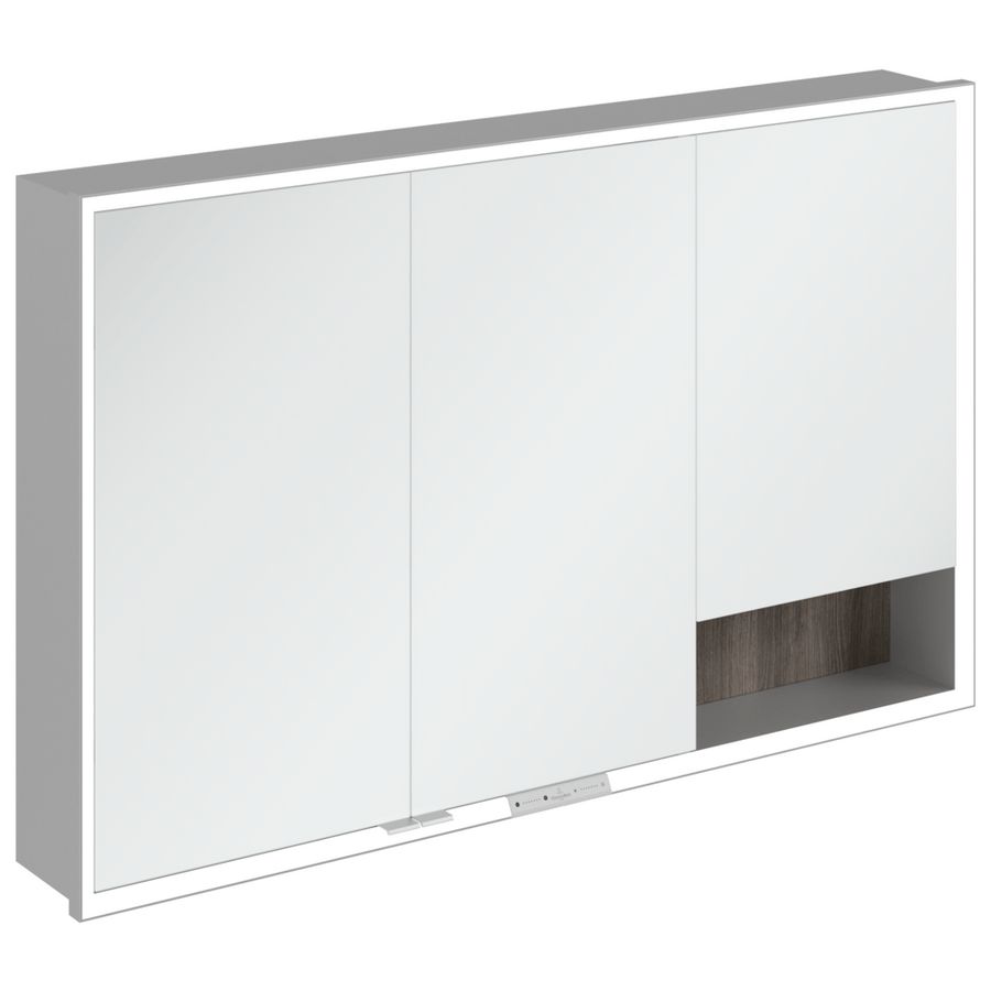 Inbouw-spiegelkast My View+ 1200x750x168mm Stone Oak