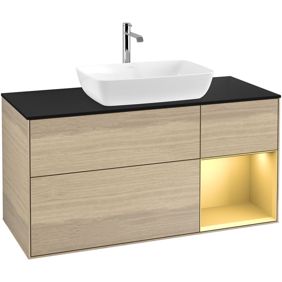 Wastafelonderkast Finion 1200x603x501mm Oak Veneer F832HFPC
