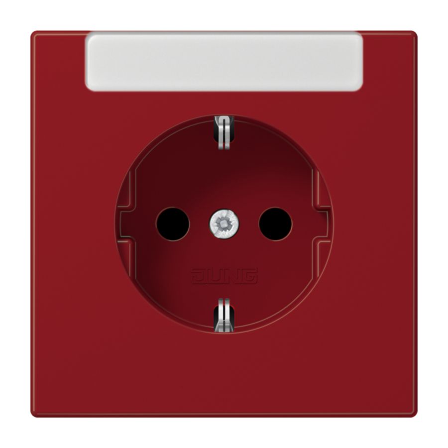 Wandcontactdoos rood met R/A ki.bev.&tekstvast LS990