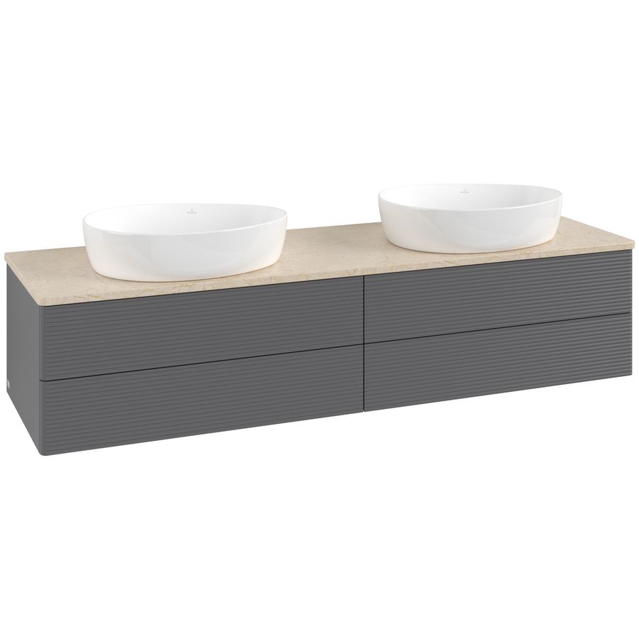 Wastafelonderkast Antao 1600x360x500mm Antr. Matt Lacquer L28113GK