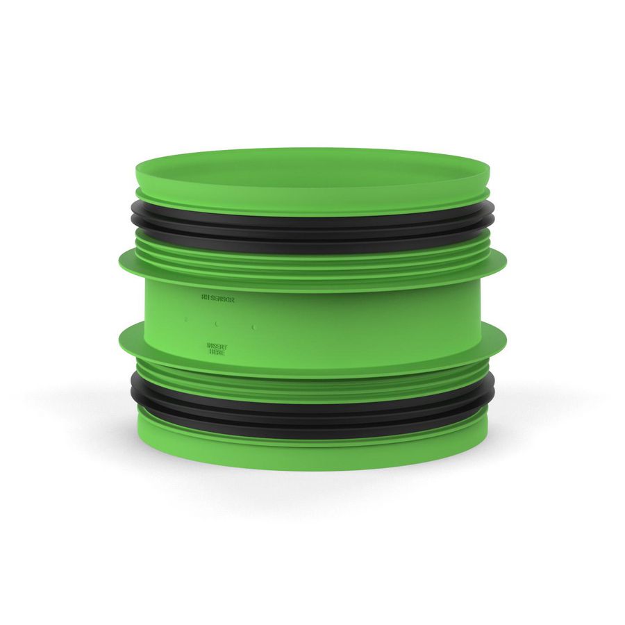 Steekverbinder / aansluitstuk PP rubber dichting Ø160-Ø160 (M/M)