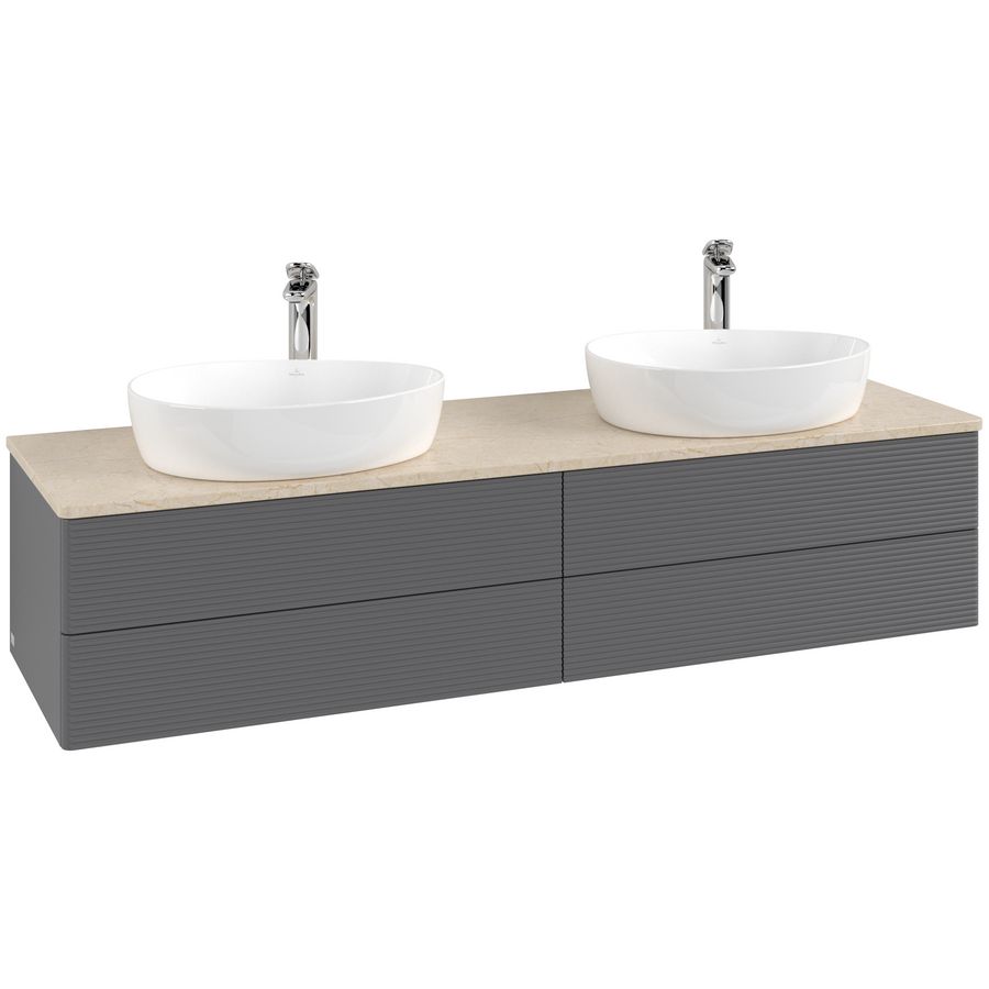 Wastafelonderkast Antao 1600x360x500mm Antr. Matt Lacquer L28153GK