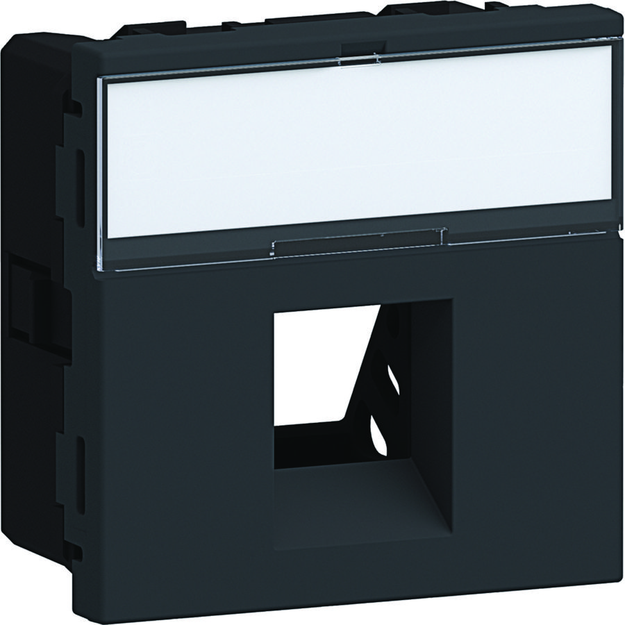 Ecoline45 inbouwset 1x RJ45 mod. jack type 05 45x45, grafietzwart