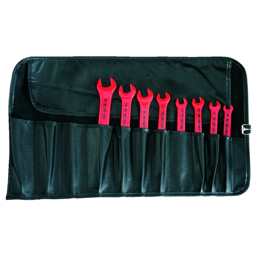 Set enkele steeksleutels 10/11/12/13/14/17/19/22mm VDE 1000V in roltas