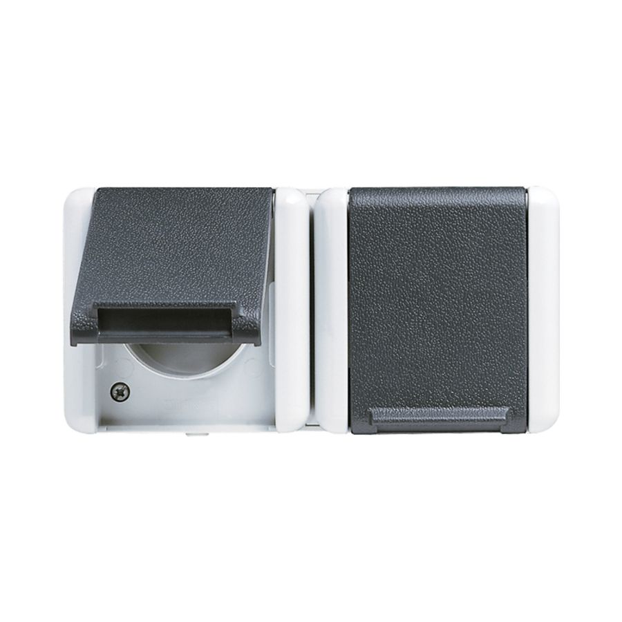 Wandcontactdoos WG800 2vdg mt penaarde en onderkast