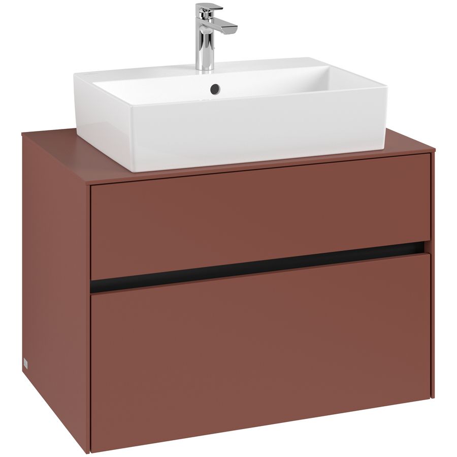 Wastafelonderkast Collaro 800x548x500mm Wine Red C124B0AH