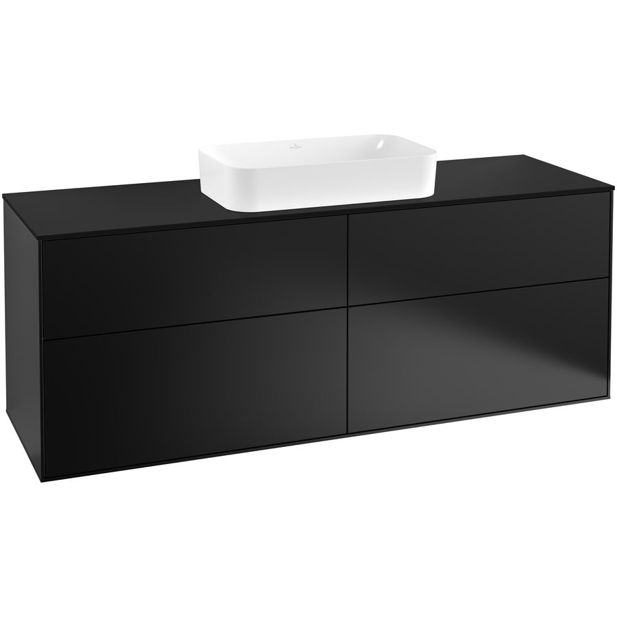 Wastafelonderkast Finion 1600x603x501mm Black Matt Lacquer F32200PD