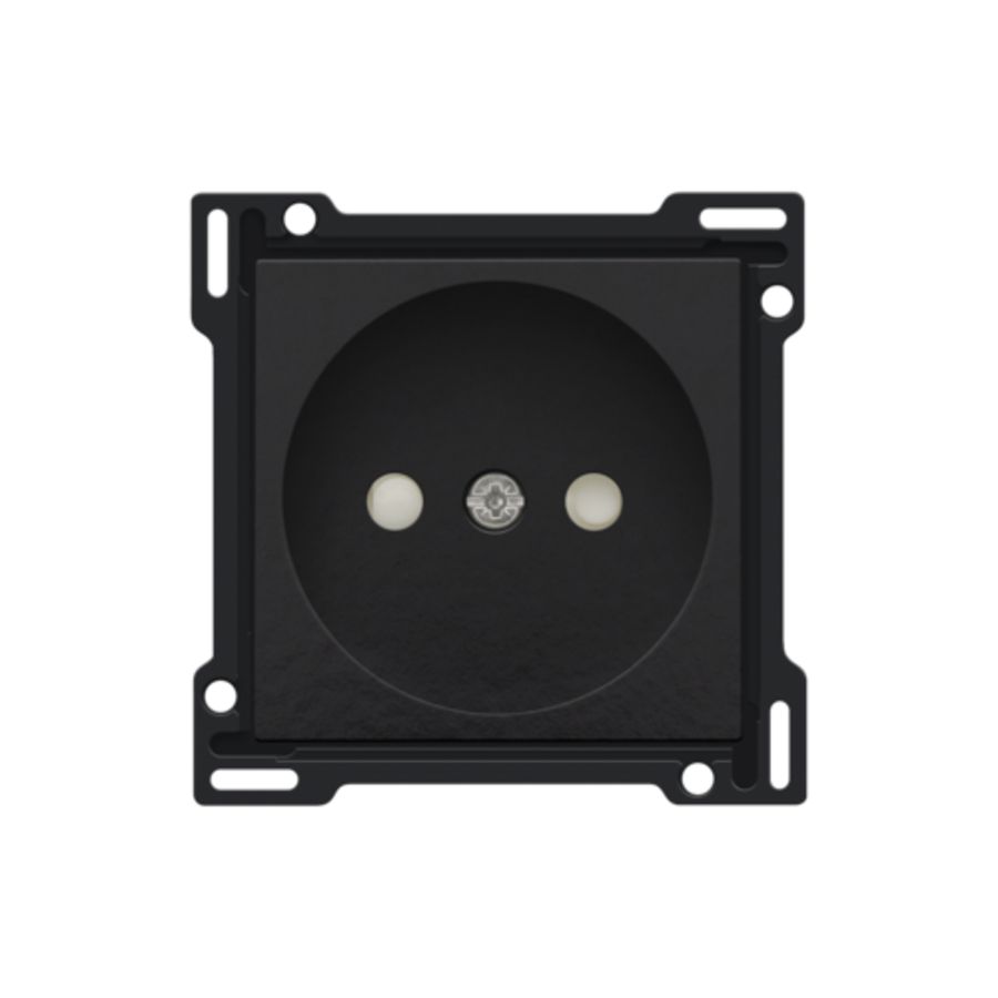 Afwerkingsset stopcontact z. aarding met besch.afsl. pianobl