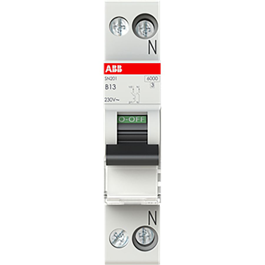 Installatieautomaat 1P+N, 6kA-10kA, B kar, 13A