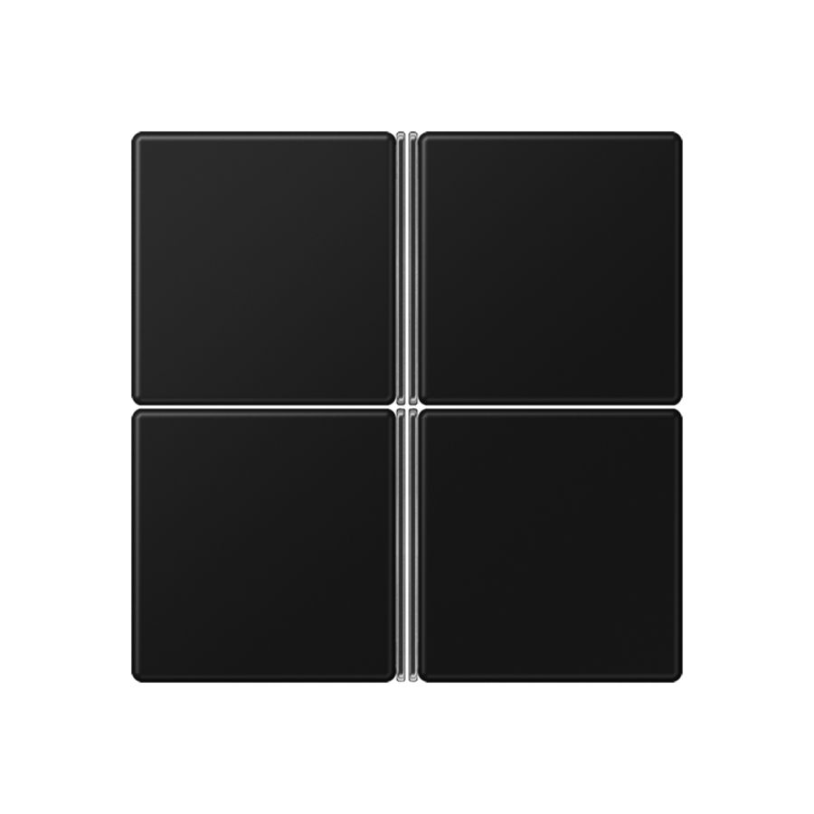 Tastafdekking F40 A/AS 4-voudig matzwart KNX/eNet