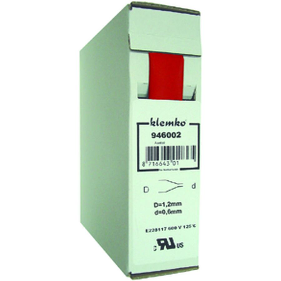 Doos a 12m. krimpkous 2:1 4,8>2,4mm rood