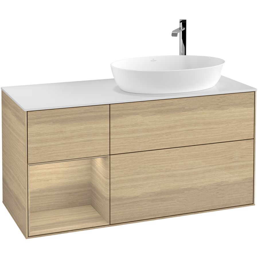 Wastafelonderkast Finion 1200x603x501mm Oak Veneer F921PCPC