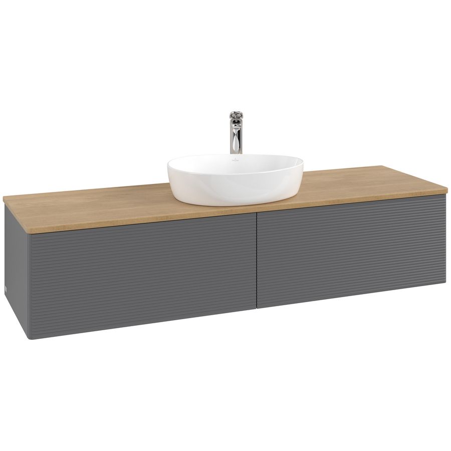Wastafelonderkast Antao 1600x360x500mm Antr. Matt Lacquer L36151GK